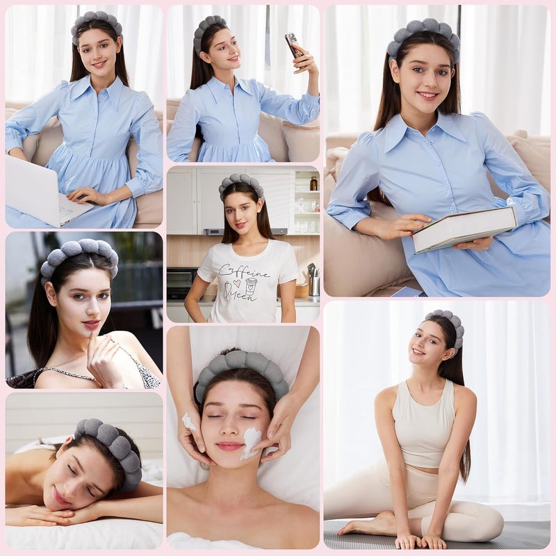 Ztomine Store Headbands for Women - Spa Headband and Wristband Set - Headband for Washing Face,Facial Mask,Makeup and Skin Care,Gifts for Women and Teen Girl Gifts Trendy Stuff - Image 4